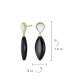 ფოტო #4 პროდუქტის Unique Geometric Linear White Black Onyx Rhombus Shape Tear Drop Natural Multi-Gemstone Party Dangling Earrings for Women in 14K Yellow Gold Plated