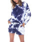 ფოტო #3 პროდუქტის Women's Tie Dye Lounge Top Shorts Set, 2-Piece