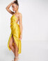 Фото #1 товара ASOS DESIGN one shoulder satin midi dress with drape bodice detail