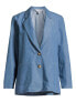 Фото #2 товара Time and Tru Women's Denim Relaxed Mid-Length Blazer Size XL (16-18)