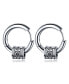 ფოტო #1 პროდუქტის Stainless Steel Oxidized Spinning Designed Huggie Hoop Earrings