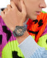 ფოტო #5 პროდუქტის Men's The Skull Gray Silicone Strap Watch 44mm