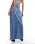 Фото #5 товара Levi's ankle column cargo denim skirt in mid blue