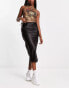 Фото #1 товара COLLUSION satin slip maxi skirt in black