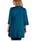 Фото #2 товара Open Front Elbow Length Sleeve Plus Size Cardigan