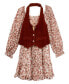 ფოტო #4 პროდუქტის Big Girls Chiffon Dress with Vest and Necklace, 3-Pieces