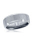 ფოტო #1 პროდუქტის Brushed and Polished Silver 8mm Tungsten Ring