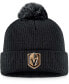 Фото #2 товара Men's Black Vegas Golden Knights Core Primary Logo Cuffed Knit Hat with Pom
