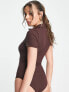 Фото #2 товара New Look button through ruched front vest in brown