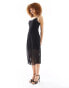 Фото #2 товара Mango lace insert midi dress in black