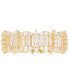 ფოტო #1 პროდუქტის Cubic Zirconia Round & Baguette Horizontal Cluster Ring in 14k Gold-Plated Sterling Silver