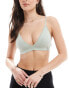 Calvin Klein lightly lined triangle bralette in light green