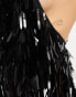 Фото #6 товара ASOS DESIGN high neck shard sequin playsuit in black