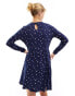 Фото #11 товара Wednesday's Girl smudge spot smock mini dress in deep blue