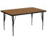 Фото #1 товара 36''W X 72''L Rectangular Oak Thermal Laminate Activity Table - Height Adjustable Short Legs