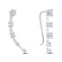 Longitudinal silver earrings with zircons EA77W