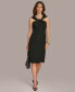 Фото #1 товара Donna Karan Women's Draped Twist-Neck Sleeveless Sheath Dress