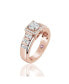 Suzy Levian Sterling Silver Asscher Cut Cubic Zirconia Engagement Ring