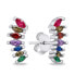Фото #1 товара Unmissable silver earrings with colored zircons EA722WRBW