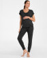 ფოტო #7 პროდუქტის Women's Ultra-Soft Black Maternity and Nursing Loungewear Set