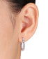 ფოტო #2 პროდუქტის Moissanite Swirl Small Hoop Earrings (1-1/4 ct. t.w.) in Sterling Silver, 1"