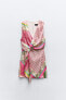 Фото #4 товара Платье из ткани с принтом в стиле пэчворк ZARA