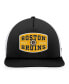 Men's Black, White Boston Bruins Foam Front Patch Trucker Snapback Hat