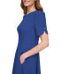 Women's Button-Detail Short-Sleeved Fit & Flare Dress