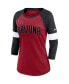 Women's Arizona Cardinals Cardinal, Heather Black Football Pride Raglan 3/4-Sleeve T-shirt