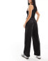 Фото #3 товара River Island Petite wide leg palazzo trouser in black