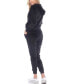 Фото #2 товара Women's Velour Tracksuit Loungewear 2pc Set