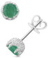 ფოტო #6 პროდუქტის Sapphire Beaded Frame Stud Earrings (1-1/5 ct. t.w.) in Sterling Silver (Also in Emerald & Ruby)