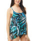 Фото #1 товара Coco Reef Women's Current Printed Mesh Bra-Sized Tankini Top Swimwear Size 38C