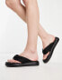 Фото #8 товара Urban Revivo flatform toe post sandal in black