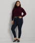 Plus Size Shoulder-Patch Turtleneck Sweater