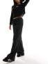 Фото #9 товара Monki drawstring straight leg trousers in black pinstripe