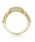 Фото #2 товара Sterling Silver 14k Yellow Gold Plated with Cubic Zirconia Pave Scalloped Ring