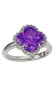 ფოტო #1 პროდუქტის Suzy Levian Sterling Silver Cubic Zirconia Halo Clover Cut Ring