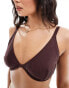 Cotton On balconette bra bikini top in brown shimmer Schimmerndes Weidenbraun, M - EU 40 - фото #1