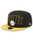 Фото #1 товара Men's Black, Gold Pittsburgh Steelers Headline 9FIFTY Snapback Hat