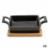 Casserole Dish for Serving Tapas Brown Black Bamboo Iron 19 x 5 x 14 cm (12 Units)
