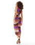 Vero Moda ruched mesh maxi dress in brown ombre print BROWN PURPLE OMBRE?, L - фото #8