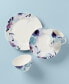 Фото #2 товара Indigo Watercolor Floral Porcelain 4-Pc. Place Setting, Created for Macy's