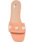 ფოტო #4 პროდუქტის Women's Leonie Imitation Pearl Embellished Slide Flat Sandals