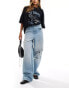 COLLUSION X015 baggy jeans in lightwash blue with rips co-ord Helle Waschung, W26 L30 - фото #3