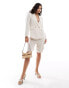 Pull&Bear oversized rustic linen blazer co-ord in ecru