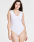 Women's Knit Double V-Neck Bodysuit, Created for Macy's