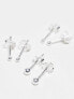 ASOS DESIGN pack of 3 sterling silver graduated stud earrings