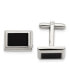 Фото #1 товара Stainless Steel Polished Black IP-plated Rectangle Cufflinks