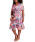 Фото #4 товара Plus Size Twisted Floral Fit & Flare Dress